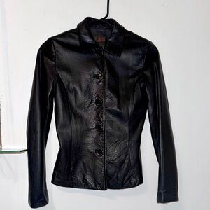 Danier Classic Black Leather Jacket